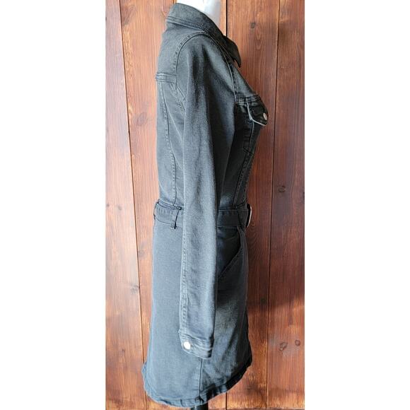 Belted Western Dress Women US 10 UK 14 Charcoal Grey Bodycon ASOS Parisian Tall - Picture 11 of 16